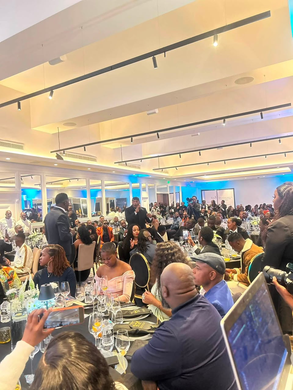 A packed room of guests at the launch dinner